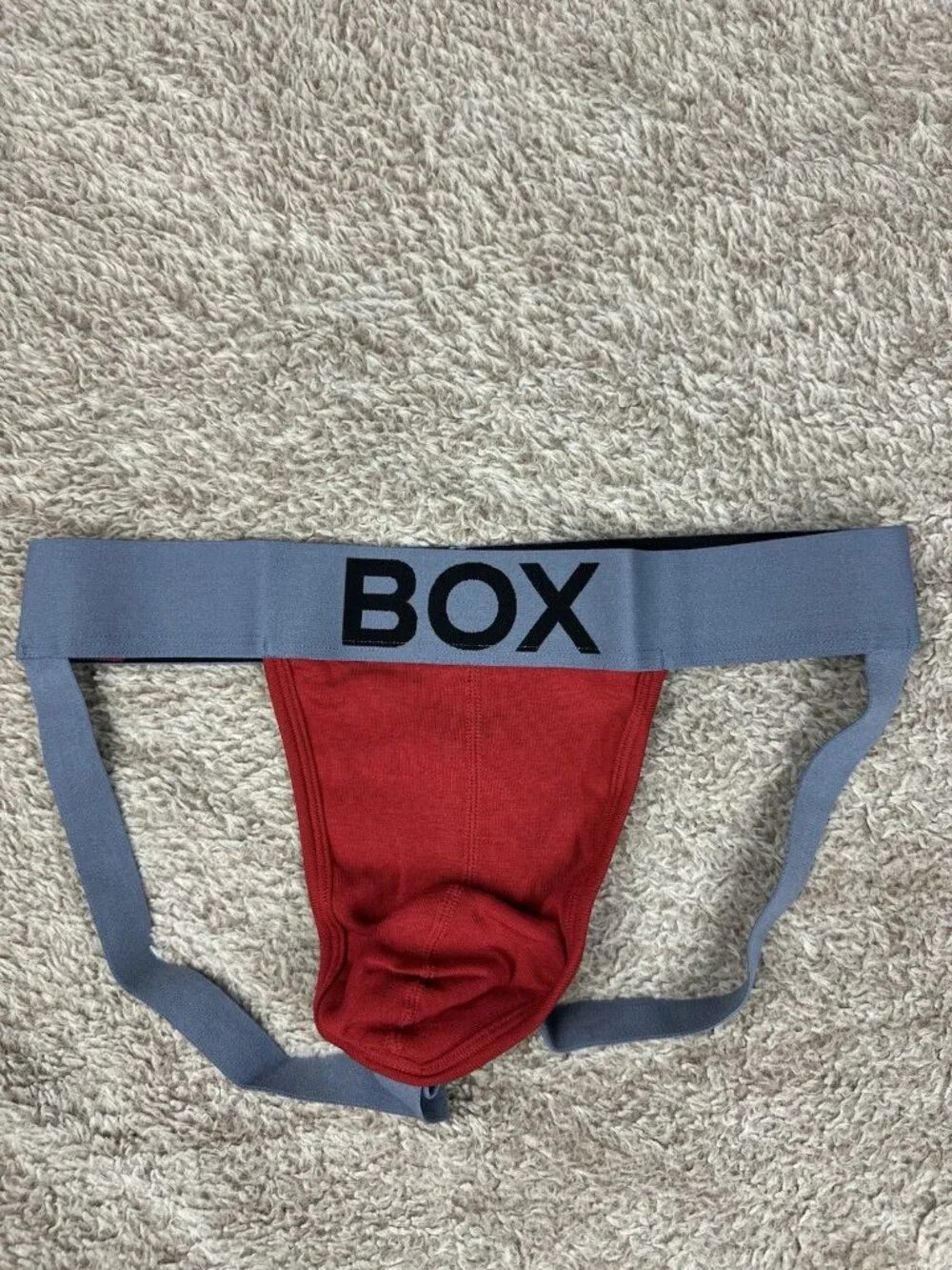 BOX Menswear Men’s S Red/Gray/Black Cotton Jersey Jockstrap Underwear Stretch